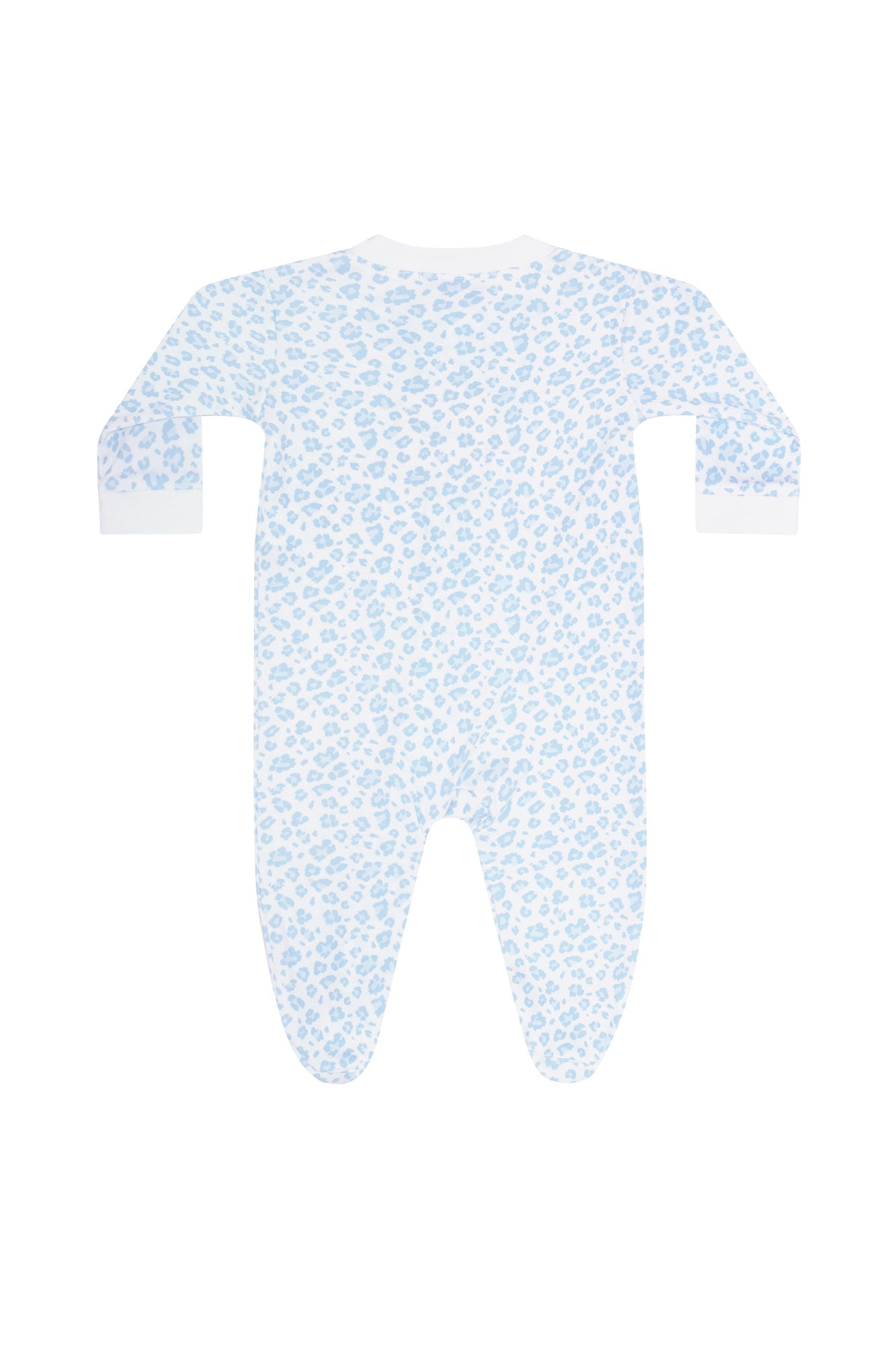Image of Blue Cheetah Print Zipper Footie